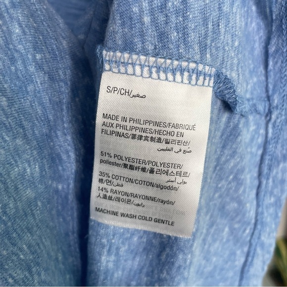 STYLE & Co Heathered Cold Sea Blue Cut Out Shirt - Picture 6 of 6